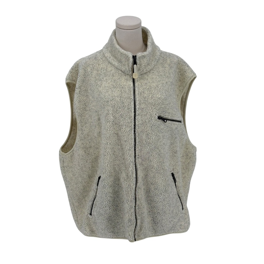 Fieldmaster Sherpa Fleece Vest Full Zip Pockets Cream 2XL